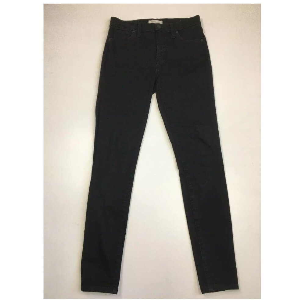 MADEWELL Tall Black Wash 9" High Riser Skinny Skinny 5Pocket Logo Hardware Jeans
